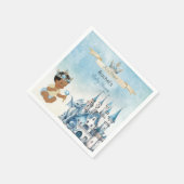 プリンスキャッスル王室のドラゴンクラウンブルー金ゴールドボーイ スタンダードカクテルナプキン (角)