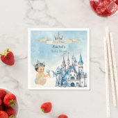 プリンスキャッスル王室のドラゴンクラウンブルー金ゴールドボーイ スタンダードカクテルナプキン (インサイチュ)