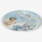 プリンスキャッスル王室のドラゴンクラウンブルー金ゴールドボーイ ペーパープレート (アングル)