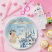 プリンスキャッスル王室のドラゴンクラウンブルー金ゴールドボーイ ペーパープレート (パーティー)