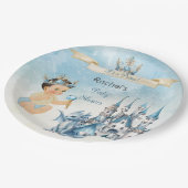 プリンスキャッスル王室のドラゴンクラウンブルー金ゴールドボーイ ペーパープレート (アングル)