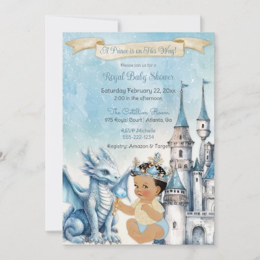 プリンスキャッスル王室のドラゴンクラウンブルー金ゴールドボーイ 招待状 (正面)