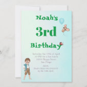 プリンスキュートブルーマウスエイジ誕生日招待状 招待状 (正面)