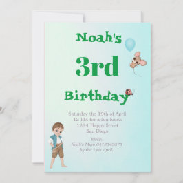 プリンスキュートブルーマウスエイジ誕生日招待状 招待状