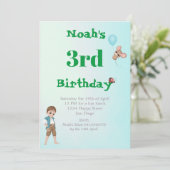 プリンスキュートブルーマウスエイジ誕生日招待状 招待状 (スタンド正面)