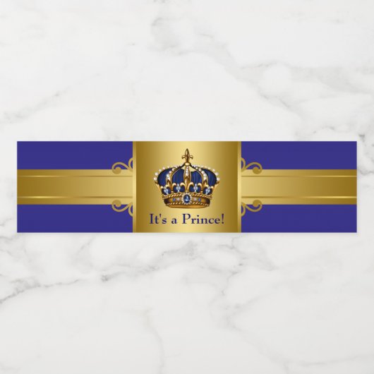 プリンスクラウンベビーシャワーウォーターボトルラベル ペットボトルラベル (シングルラベル)