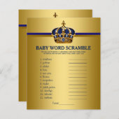 プリンスクラウンベビーシャワーゲームワードスクランブル (正面/裏面)
