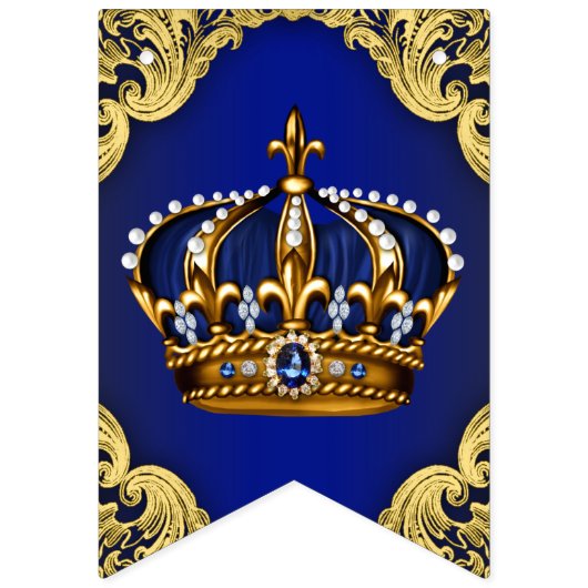 プリンスクラウンベビーシャワー バンティングフラッグ (第1の旗)