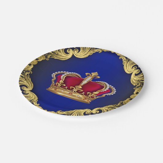 プリンスクラウン王室の赤ちゃんシャワー ペーパープレート (アングル)