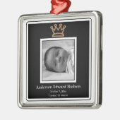 プリンスクラウン男の赤ちゃん写真オーナメント メタルオーナメント (左)