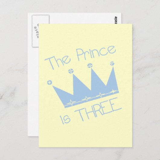 プリンスクラウン誕生日Tシャツとギフト ポストカード (正面/裏面)