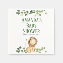 プリンスグリーンレオンベビーシャワーナプキン スタンダードカクテルナプキン