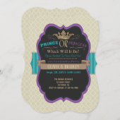 プリンスジェンダーまたはプリンセスジェンダーの表示招待状 招待状 (正面/裏面)