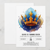 プリンスダイヤモンド編集可能誕生日 招待状 (正面/裏面)