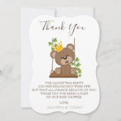 プリンステディベアスイングベビーシャワーサンキューカード サンキューカード (正面)