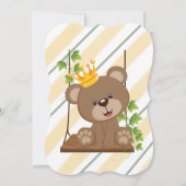 プリンステディベアスイングベビーシャワーサンキューカード サンキューカード (裏面)