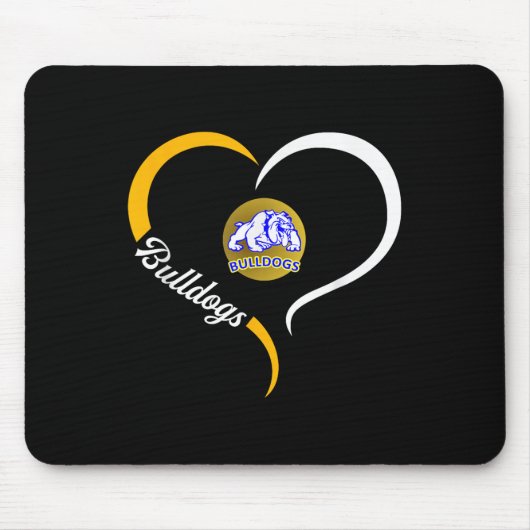 プリンストンのブルドッグのロゴハーフハートスローガンHs マウスパッド (正面)