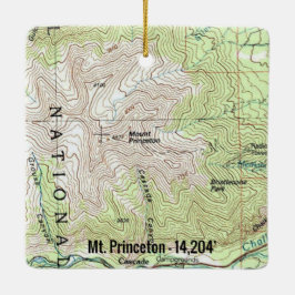 プリンストン山フォーティーンエールトポの地図 セラミックオーナメント