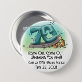 プリンストン'78 43番目の懇親会'来アウト' 3"ボタン 缶バッジ (正面&裏面)