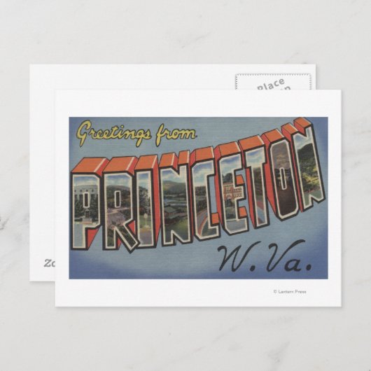 プリンストン,ウェストバージニア – ラージレターシーン ポストカード (正面/裏面)