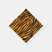 プリンストン・オレンジ・ゼブラ印刷 スタンダードカクテルナプキン (角)
