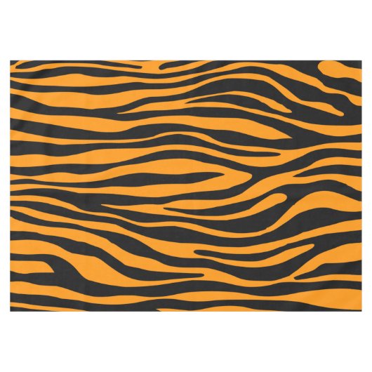 プリンストン・オレンジ・ゼブラ印刷 テーブルクロス (正面(横))