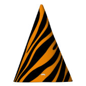 プリンストン・オレンジ・ゼブラ印刷 パーティーハット (右)