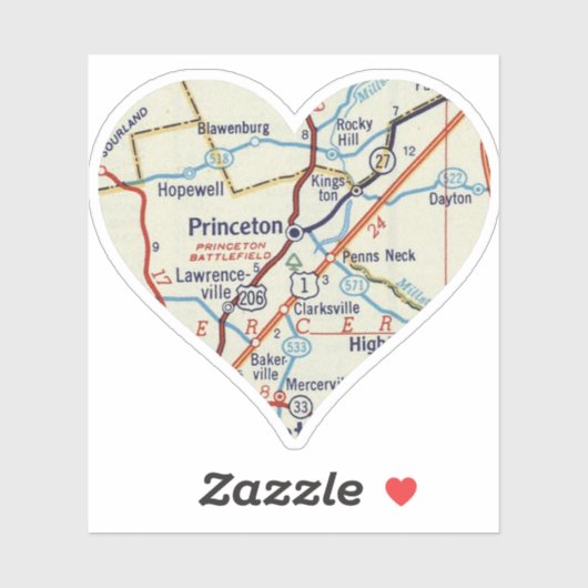 プリンストンNJヴィンテージマップ シール (シート)