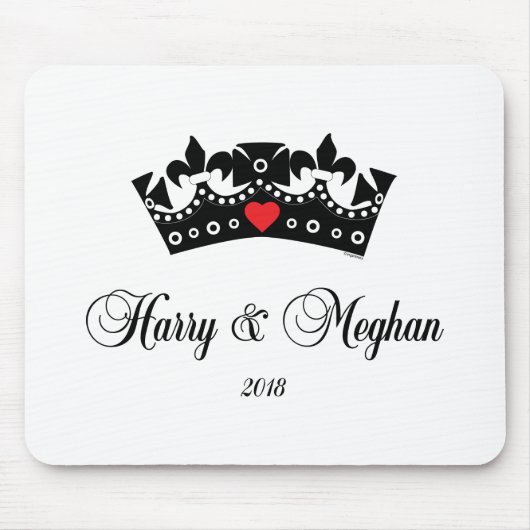 プリンスハリーとメ王室のガ結婚ンの2018ハート マウスパッド (正面)