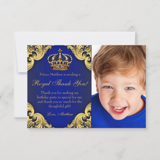 プリンスバースデーパーティーサンキューカード サンキューカード (正面)