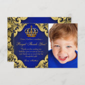 プリンスバースデーパーティーサンキューカード サンキューカード (正面/裏面)