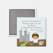 プリンスバースデーパーティー招待磁石 マグネット (正面/裏面)