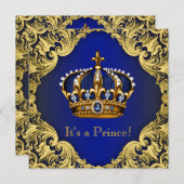 プリンスファンシーボーイベビーシャワー招待状 招待状 (正面/裏面)