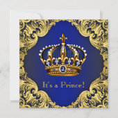 プリンスファンシーボーイベビーシャワー招待状 招待状 (正面)