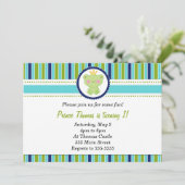 プリンスフロッグ招待状ボーイ誕生パーティーグリーン 招待状 (スタンド正面)