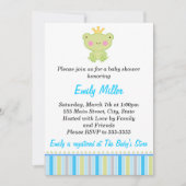 プリンスフロッグ男の赤ちゃんシャワー招待状 招待状 (正面)