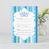 プリンスブルーストライプ招待状入力 招待状 (スタンド正面)