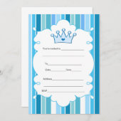 プリンスブルーストライプ招待状入力 招待状 (正面/裏面)