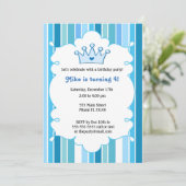 プリンスブルー子供の誕生日招待状 招待状 (スタンド正面)