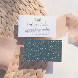 プリンスブルー王室のクラウン赤ちゃんシャワーベビー本 エンクロージャーカード