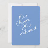プリンスブルー男の赤ちゃんエレガントフォトネーム誕生 案内状 (裏面)