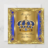 プリンスブ王室のルーベビーシャワーボーイレガル金ゴールド2 招待状 (正面)