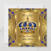 プリンスブ王室のルーベビーシャワーボーイレガル金ゴールド3 招待状 (正面)