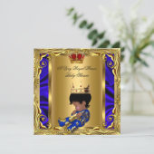 プリンスブ王室のルーベビーシャワーリーガルレッド金ゴールド少年5 招待状 (スタンド正面)