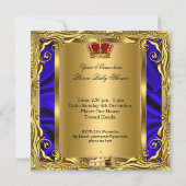 プリンスブ王室のルーベビーシャワーリーガルレッド金ゴールド少年5 招待状 (裏面)