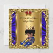 プリンスブ王室のルーベビーシャワーリーガルレッド金ゴールド少年5 招待状 (正面)