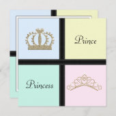 プリンスプリンセスジェンダーがシャワーを明かす 招待状 (正面/裏面)