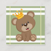 プリンスベアースイングおむつラッフルベビーシャワー スクエア名刺 (裏面)