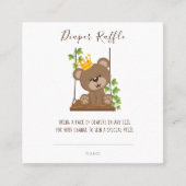 プリンスベアースイングおむつラッフルベビーシャワー スクエア名刺 (正面)