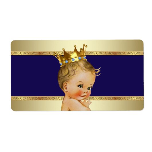 プリンスベイビーシャワーの水ボトルラベル ラベル (正面)